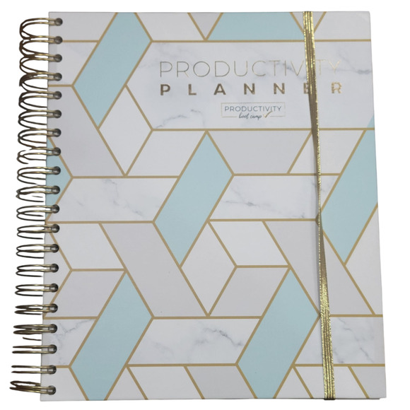 Page Co. Undated Block Schedule Planner 6‑Month Spiral Geometric Productivity - Picture 1 of 13